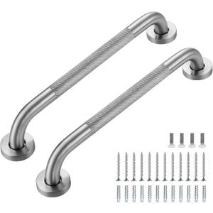 Grab Bars for Shower, 2 Pack 16-Inch Anti Slip Shower Handles for Elderly, Safety Shower Grab Bar, Stainless Steel Handicap Grab Bars for Bathroom,Toilet (Brushed Nickel, 1" Diameter)