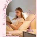 AQDZCNF Flower Table Lamp,LED Reading Light Bedside Vintage Flower Night Light,3 Colors Modes Kawaii Bedside Lamps Decor,Living Room Bedroom Room Lighting Table Lamps Home Decoration (Pink Pearls)