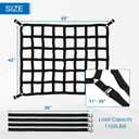 42" x 50" Truck Cargo Net Heavy Duty for Pickup Truck Bed with Hook Capacity 1100LBS