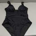 Sexy Mesh Tummy Control Full Coveragel One Piece Bathing Suit for Women (Large, Black)