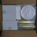 Prestee 350-Piece Engagement Party Decorations Disposable Dinnerware Set for 50 Guests - Fancy Plastic Dinner Ware Sets with Plates, Cups, Forks, Knives, Spoons - White and Gold Dinnerware Set (350 Piece (50 guests), Gold)