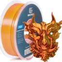 Geeetech Silk PLA Filament 1.75mm Silk Dual Color Filament, Coextrusion Dichromatic Metal-Like Shiny Consumable 1kg (2.2lbs) 1 Spool, Dimensional Accuracy +/- 0.02 mm, Gold Copper
