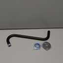 HarJue S Shaped Shower Arm, High Rise Shower Head Extension Pipe Standard 1/2" Connection with Flange, Awesome Shower Experience-Stainless Steel Bathroom Accessory(13 Inch S Shape, Matte Black)