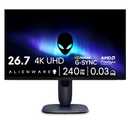 Alienware 27 4K QD-OLED Gaming Monitor AW2725Q - 26.7" 4K UHD QD-OLED 240Hz 0.03ms, NVIDIA G-SYNC Compatible, AMD FreeSync Premium Pro, VESA AdaptiveSync, Dolby Vision, VESA DisplayHDR True Black 400