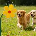Crazy Daisy Sprinkler Funny Dancing Flower Sprinkler for Dogs | 360 Rotating Sun Flower Dancing Daisy Water Sprinklers for Lawn Yard Watering Dogs Outdoor Play Garden Sprinklers - Yellow