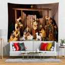 Loccor Chritmas Nativity Scene Tapestry 118x78 inches Christmas Holy Night Manger Scene Tapestry Wall Hanging Christian Religious Merry Xmas Party Decor for Church Bedroom Living Room Dorm Home Decor