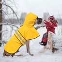 Reflective Dog Raincoat - Adjustable Waterproof Raincoat for Dogs, Lightweight Dog Hooded Slicker Rain Coat Poncho for Small to X- Large Dogs(Yellow, Medium)