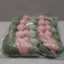 KaloKalo Macrame Wall Hanging Extra Large Handmade Tapestry Boho Decor Natural Cotton Rope Ball Textile Fiber Yarn Warm Wall Art for Livingroom Bedroom Wedding Party 35.4" L by 33.8" H - Pink Green