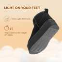 DREAM PAIRS Platform Mini Boots for Women Suede Genuine Leather, Classic Winter Ankle Snow Boots with Memory Foam Insole Lightweight Anti-Slip Outsole FuzzyClassic (7.5, Black)