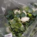 TOCHGREEN 4 Pack Artificial Eucalyptus Flower Garland with White Roses, Fake Rose Flower Greenery Garland Floral Vines for Wedding Home Party Table Runner Decor (4PCS, White)