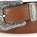 Women's Western CR Cowboy Belt - 1.1" Leather Country Belt for Fashion and Waist