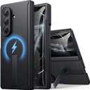 for Samsung Galaxy Z Fold 7 Case with Stand, Magnetic Compatible with MagSafe, Front Screen Protector, Camera & Hinge Protection, Slim Rugged Full Body Phone Cover for Samsung ZFold 7, Black