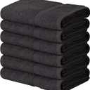 Towel and Linen Mart 100% Cotton Grey 6 Pack Medium Bath Towel Set, Quick Dry, Super Absorbent, Light Weight, Soft Feel, Premium Towels for Hotel, Spa and Bathroom (24 X 48 6 Pack, Grey)