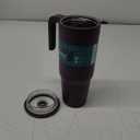 REDUCE Chiller Vacuum Insulated 40 oz Tumbler with Spill-Proof Silicone Straw - Sustainable Tritan Lid with Water Intake Markers - Soft Sit Base Travel Mug - Dishwasher Safe - Midnight Plum