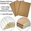 A5 Planner Jan 2026 - Jun 2027, Travelers Notebook Inserts, Travelers Notebook Calendar, Weekly and Monthly Calendar, 100gsm Paper, 8.3 x 5.5 in, Set of 3