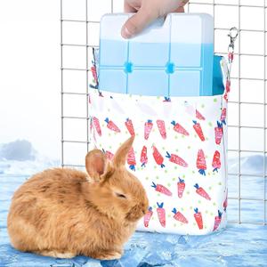 Hamiledyi Rabbit Cooling Pouch with Ice Pack - No Condensation Pad for Bunny Cage Accessories, Washable Cooling Mat for Small Animals (Ferret, Guinea Pig, Chinchilla)