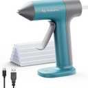 Tilswall Cordless Hot Glue Gun, Rapid 30s Preheat, Mini glue gun and sticks set with 2000mAh Type-C Rechargeable, Smart Power Off, 20 Premium Glue Sticks, Ideal for DIY Crafts, Gift Making Blue