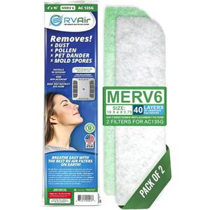 AC Filter - Air Conditioner Replacement Filters - RV Air Cleaner - Camper Accessories for Travel Trailers - Easy to Install Vent Filter - 16 x 4 x 0.75 in (2 Filters for AC135G)