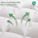 OLANLY King Mattress Topper Viscose Made from Bamboo, Cooling Soft King Pillow Top Mattress Pad for Back Pain Relief, Plush Down Alternative Fill Bed Topper with Elastic Deep Pocket, White