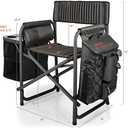 ONIVA - a Picnic Time Brand Fusion Original Design Outdoor Folding Chair, Gray with Black Frame , 33 x 7 x 21