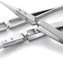 YAKAMOZ 3pcs Precision Reverse Ceramic Tweezers Non-Conductive, Heat Resistant, Anti-Magnetic Pointed & Curved Tips Tweezer Set for Pinching Coils While Firing