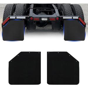 24 x 24Inch Mud Flaps for Semi Trucks Tractor Trailer Heavy Duty TPE Polymer Rubber Mudflaps Oversized Splash Guard, Cut Corner Design