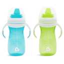 Munchkin Gentle Transition Sippy Cup with Trainer Handles, 10 Ounce, 2 Pack, Blue/Green | Gentle, Transition, with Trainer Handles