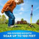 National Geographic Air Rocket Toy Ultimate LED Rocket Launcher for Kids, Jump and Launch the Light Up, Air Powered, Foam Tipped Rockets up to 100 Feet