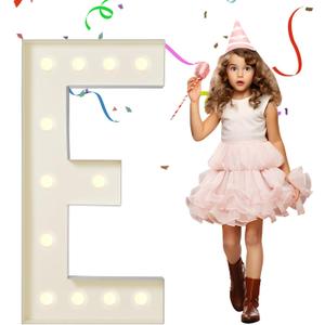 eufony Marquee Letters 4 Feet Tall, 4 FT Marquee Light Up Letters, Giant Light Up Letters 4FT for Birthday Party Baby Shower Gender Reveal Graduation Decorations, Letter E with LED Lights DIY Kit