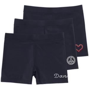 Lucky & Me | Ella Girls Dance Shorts for Gymnastics & Dancewear | Multicolor | 3-Pack (4-5T, Black)
