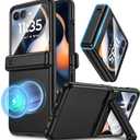 Maxdara for Motorola Razr 2025/2024 Magnetic Case, with [Hidden Kickstand] [Compatible with MagSafe] [Built-in Screen Protector] [Hinge Protection] Cover for Moto Razr 2025/2024, Black