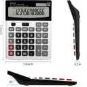 Desk Calculator 12 Digit Extra Large LCD Display, Touch Comfortable with Big Buttons, PXY Two Way Power Battery and Solar Standard Function Office Calculators