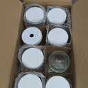 [ 8 Pack ] Glass Juicing Bottles with 2 Straws & 2 Lids w Hole- 16 OZ Travel Drinking Jars, Water Cups with White Airtight Lids, Reusable Tall Mason Jar for Juice, Bubble Tea, Smoothie, Tea, Kombucha