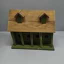 Glitzhome 14.25”L Wood Hanging Birdhouse for Outdoors Oversized Distressed Cottage Painted Bird House Rustic Bird House for Bluebird Wren Chickadee Sparrow Bird Nest Box for Garden Patio, Retro Green