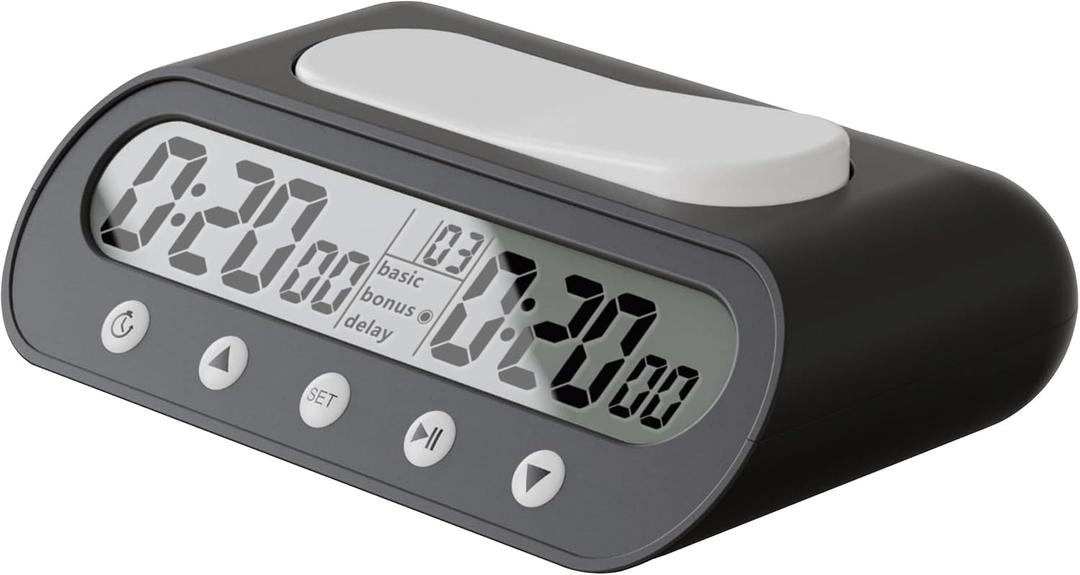 VINJOE Chess Clock Digital Chess Timer Professional for Board Games,Portable Digital Chess Clock & Game Timer with Basic,Bonus,Delay and Positive Time Features with Alarm Function Best Gifts