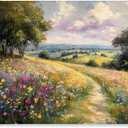 'Peaceful Path Through Meadow'| Canvas Art | Stupell Industries | 40 x 30 Inches, Easy to Hang and Sturdy, Made in USA, by Petal Prints Design