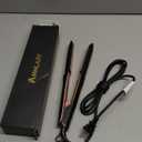 Annlary Hair Straightener 1 Inch Flat Iron and Curler 2 in 1 Titanium Ceramic Ionic Dual Voltage Straightener with Heat-Resistant Silicone, for Less Frizz, Shinier & Smoother