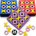 Tic Tac Toe Game (Pack of 24) 5"x5" Foam Tic-Tac-Toe Mini Board Game - Bulk Toys for Kids, Birthday Party Favors, Birthday Goody Bag Stuffers, Classroom Prizes & Occupational Therapy
