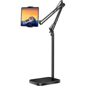 Tablet Floor Stand with 11lb Stable Base - Adjustable Height Stretchable Arm Swivel Holder Mount, Compatible with iPad Pro Air Mini 12.9/9.7, Kindle, Galaxy Tab, Cell Phones (4.7''-13'')