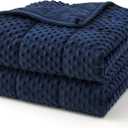 Topcee Weighted Blanket for Adults (15lbs 48"x72"), Minky Dots Heavy Blanket for 140-160lbs Sleeping, Soft, Cozy and Cooling Weighted Throw Blankets, Machine Washable, Blue
