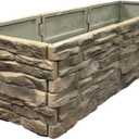 Raised Garden Bed Tan/Brown Ledgestones Composite Polyurethane Natural Look Stone Garden Planter Box (6-Pack)