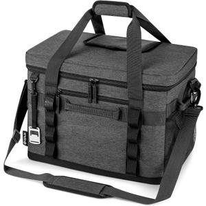 OPUX Cooler Bag, 60 Cans Insulated Soft Collapsible Portable Cooler, Soft Sided Leakproof Cooler for Beach Camping with Shoulder Strap, Ice Chest for Travel Road Trip Picnic, Charcoal Gray