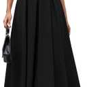 PRETTYGARDEN Cocktail Dresses for Women 2026 Spring Elegant Ruffle A Line Long Flowy Summer Formal Wedding Guest Maxi Dress, Small