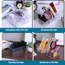 4 Pcs Cord Organizer Box, 8 x 4 x 2 Inch Small Clear Plastic Cable Organizer Box with Lid 6 Compartments Cord Boxs for Home, Office, Desktop Organization