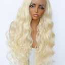 SOKU Brown 13x6 Lace Frontal Wig 32 Inch Long Lightweight Wavy Hair Pre Plucked Hairline with Baby Hair Glueless Transparent Lace Heat Resistant Synthetic Lace Front Wigs for Black Women