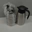 Norme 2 Pcs Thermal Coffee Carafe Insulated Stainless Steel Coffee Carafe for Hot Liquid Vacuum Thermal Pot Creamer Pitcher Dispenser with Brushes Keeping Hot Water Milk(Silver,51 oz)