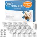 Magnetic Cabinet Locks Baby Proofing 20 Locks + 4 Keys NINABY Ultra-Strong Child Safety Locks for Cabinets & Drawers Up to 1.5" No Drill 3M Adhesive Invisible Installation