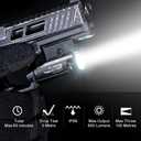 OLIGHT PL-Mini 2 Valkyrie Compact Weaponlight, 600 Lumens Tactical Flashlight with Magnetic USB Rechargeable Built-in Battery and Adjustable Rail Mount, Fits GL and Pic Rails