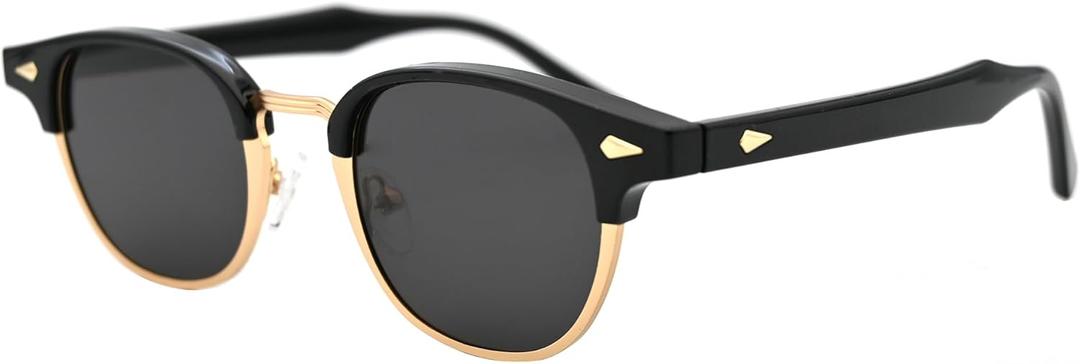 Onrtry Classic Polarized Sunglasses for Men Women Semi-Rimless Frame Sun Glasses Fashion Retro Designer Shades