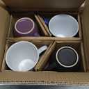 Elanze Designs Solid Color Cool Green Blue Purple 16 ounce Matte Ceramic Mugs Assorted Set of 4